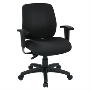deluxe task office chair with ratchet back height in coal black fabric