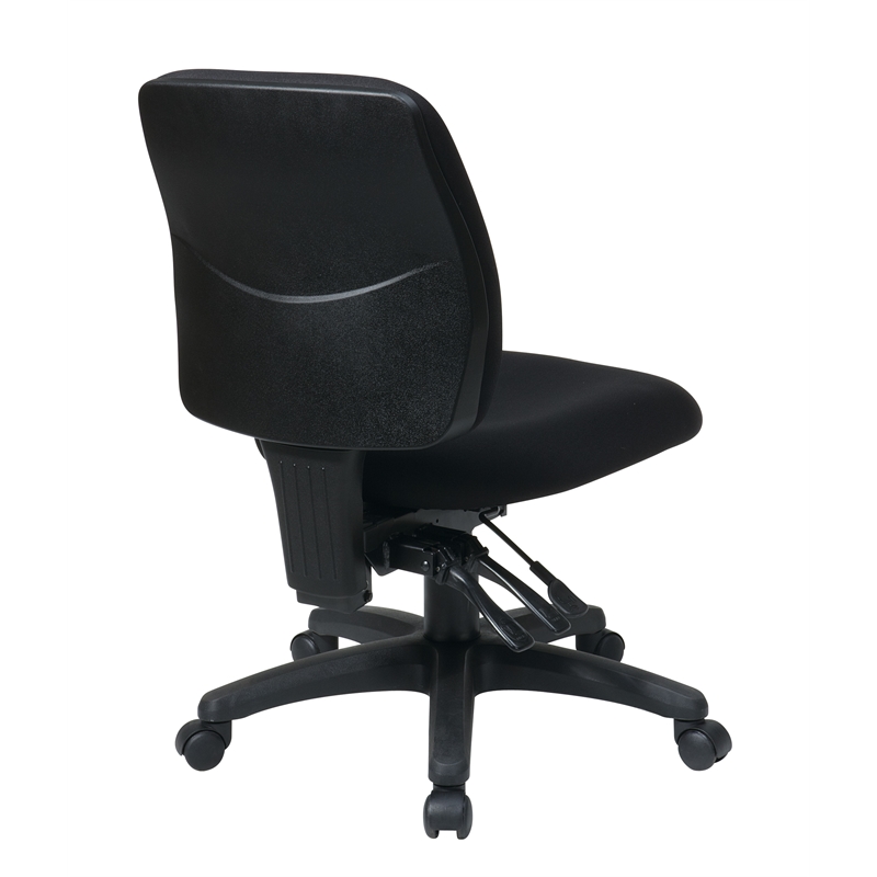 Mid Back Dual Function Ergonomic Office Chair in Coal Black Fabric
