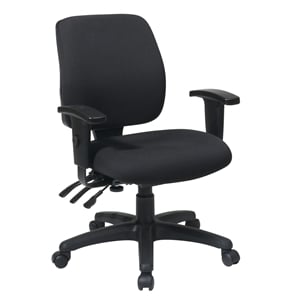 Mid Back Dual Function Ergonomic Office Chair in Coal Black