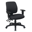 Mid Back Dual Function Ergonomic Office Chair in Coal Black