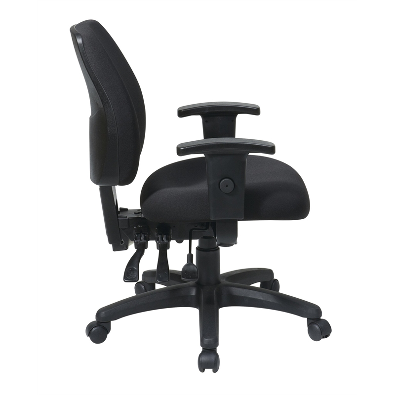Mid Back Dual Function Ergonomic Office Chair in Coal Black