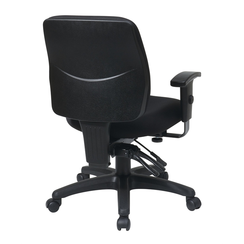 Mid Back Dual Function Ergonomic Office Chair in Coal Black