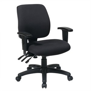 mid back dual function ergonomic office chair in coal black
