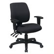 Mid Back Dual Function Ergonomic Office Chair in Coal Black