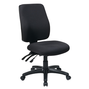 high back dual function ergonomic office chair in coal black