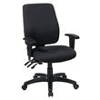 High Back Dual Function Ergonomic Office Chair in Coal Black Fabric