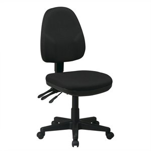 office star dual function ergonomic office chair in black fabric