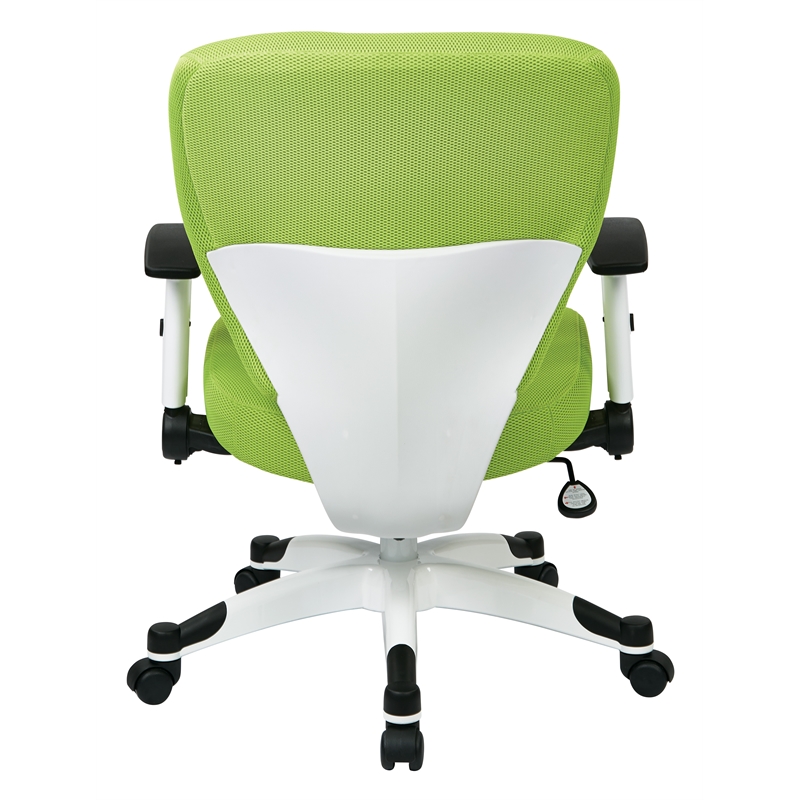 Office Star Pulsar Office Chair with Padded Mesh Seat and Back in Green Fabric
