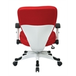 White Frame Red Managers Chair with Padded Fabric Mesh Seat and Back