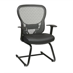 spacegrid black back guest chair with fixed arms