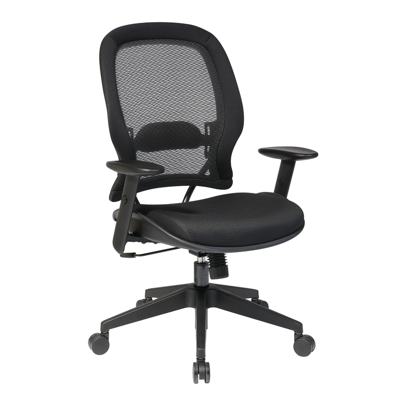 Mineraalwater compenseren Schatting Office Star AirGrid Back and Mesh Fabric Seat Office Chair in Black |  BushFurnitureCollection.com