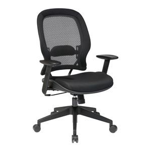 Office Star AirGrid Back and Mesh Fabric Seat Office Chair in Black