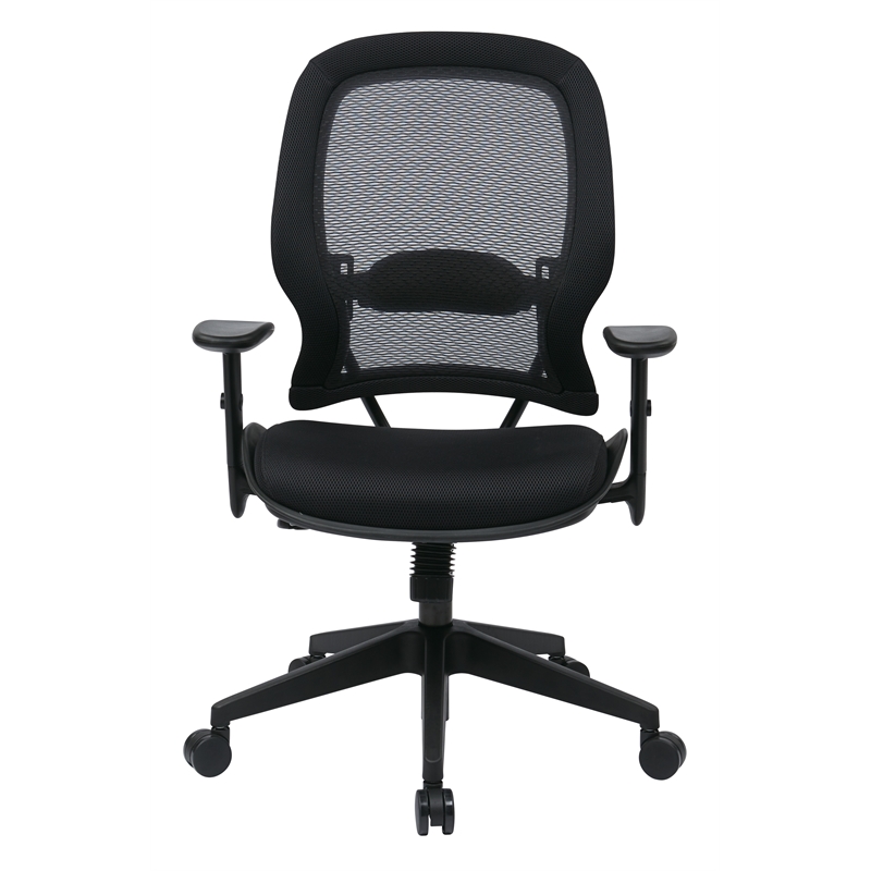 Office Star AirGrid Back and Mesh Fabric Seat Office Chair in Black
