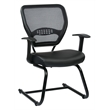 Professional Air Grid Back Visitors Chair with Bonded Leather Seat in Black