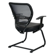 Professional Air Grid Back Visitors Chair with Bonded Leather Seat in Black