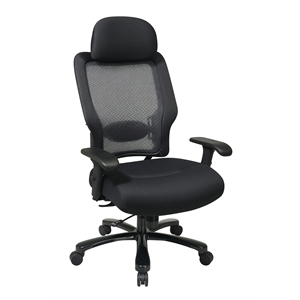 professional air grid back and black mesh fabric seat with steel finish base