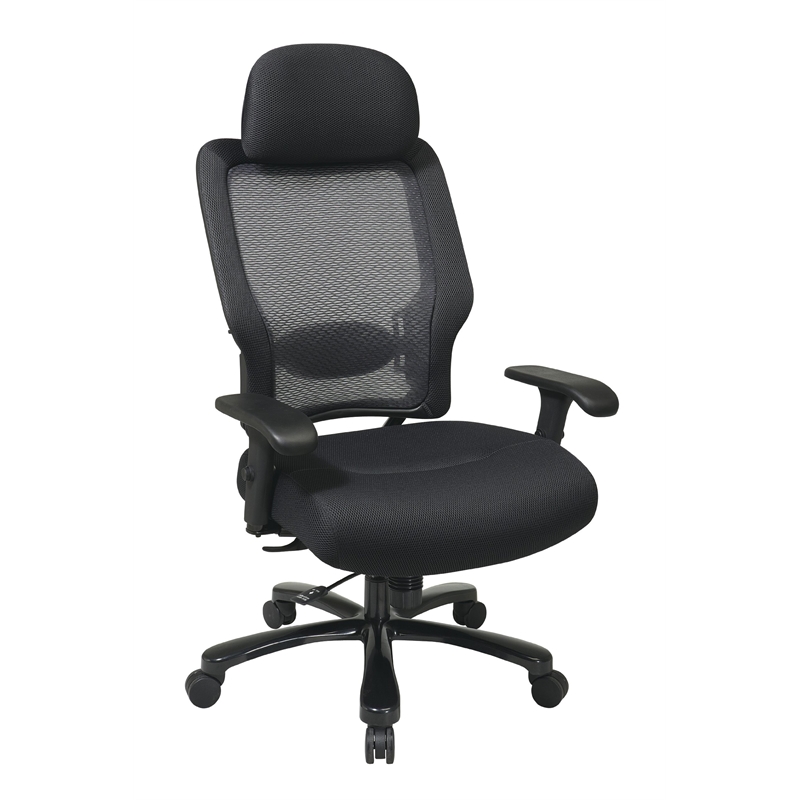 Professional Air Grid Back and Black Mesh Fabric Seat with Steel Finish Base