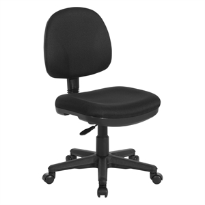 Black Fabric Sculptured Task Chair without Arms
