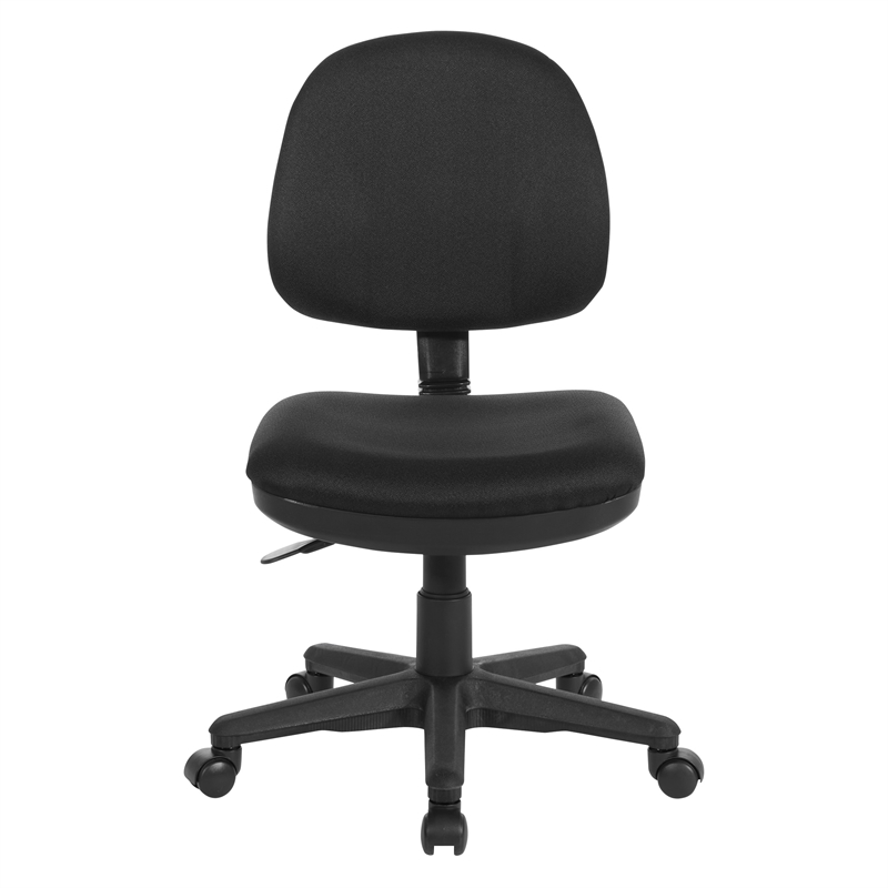 Black Fabric Sculptured Task Chair without Arms