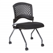 Set of 2 Deluxe Armless Folding Chair in Fabric Coal Black and Titanium
