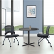 Set of 2 Deluxe Armless Folding Chair in Fabric Coal Black and Titanium