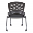 Set of 2 Deluxe Armless Folding Chair in Fabric Coal Black and Titanium