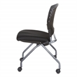 Set of 2 Deluxe Armless Folding Chair in Fabric Coal Black and Titanium