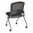 Set of 2 Deluxe Armless Folding Chair in Fabric Coal Black and Titanium