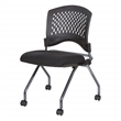 Set of 2 Deluxe Armless Folding Chair in Fabric Coal Black and Titanium