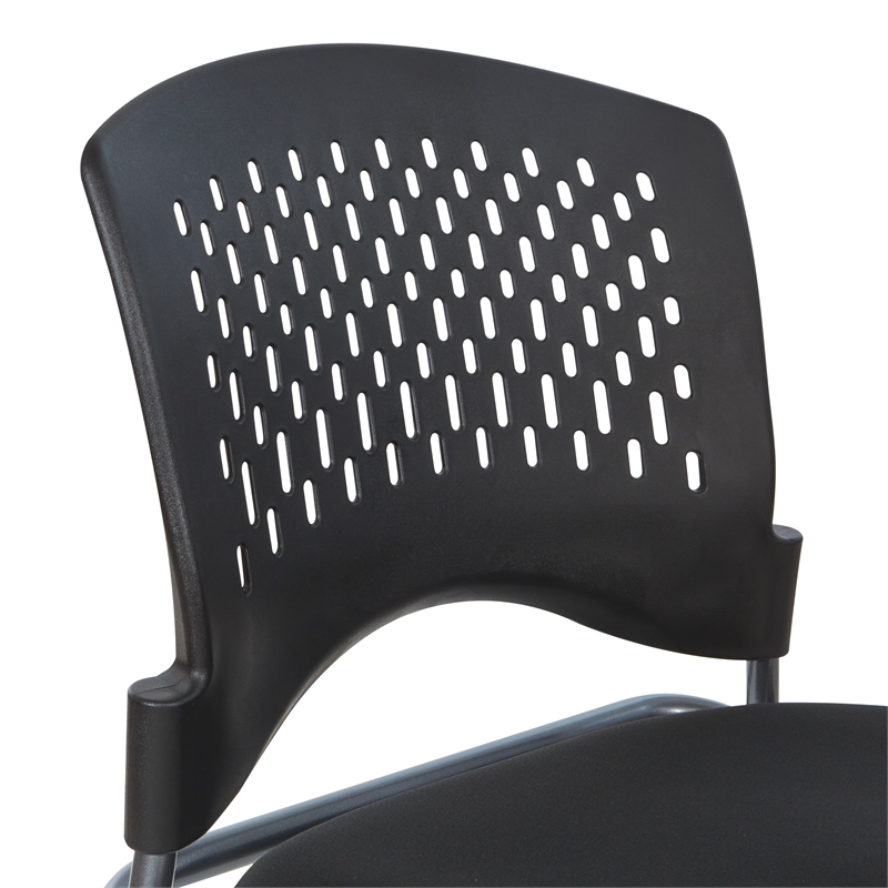 Set of 2 Deluxe Armless Folding Chair in Fabric Coal Black and Titanium