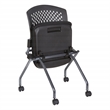 Set of 2 Deluxe Armless Folding Chair in Fabric Coal Black and Titanium
