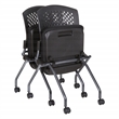 Set of 2 Deluxe Armless Folding Chair in Fabric Coal Black and Titanium