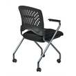 Set of 2 Deluxe Black Folding Chair with Ventilated Plastic Wrap Around Back