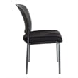 Titanium Finish Armless Black Visitors Chair with Ventilated Plastic Wrap