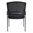 Titanium Finish Armless Black Visitors Chair with Ventilated Plastic Wrap