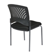 Titanium Finish Armless Black Visitors Chair with Ventilated Plastic Wrap