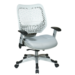 Unique Self Adjusting Ice White SpaceFlex Back Managers Chair with Fabric Seat