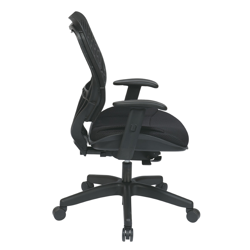 Unique Self Adjusting Ice SpaceFlex Black Fabric Back Managers Chair