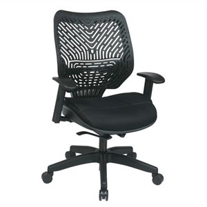 Unique Self Adjusting Ice SpaceFlex Black Fabric Back Managers Chair