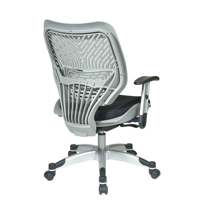Unique Self Adjusting SpaceFlex Fog Plastic Black Back Managers Chair