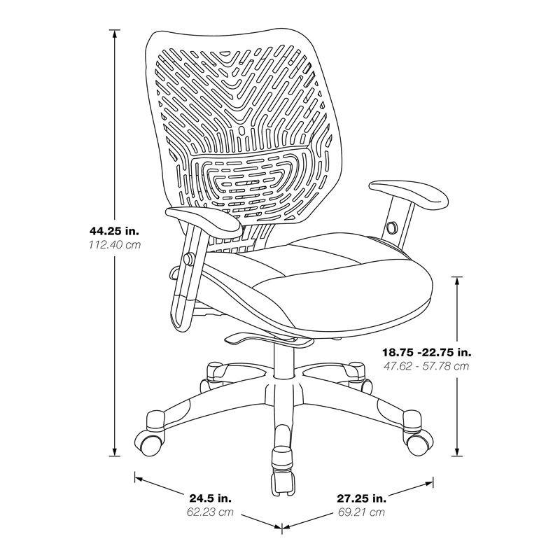 Self Adjusting Cosmo Red SpaceFlex Managers Chair with Black Fabric Seat