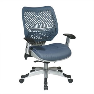 SpaceFlex Back Managers Chair Unique Self Adjusting Blue Mist Fabric Seat