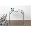 4' Long- Height Adjustable Fold in Half Resin Multi Purpose Table in Light Gray