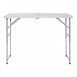 4' Long- Height Adjustable Fold in Half Resin Multi Purpose Table in Light Gray