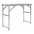 4' Long- Height Adjustable Fold in Half Resin Multi Purpose Table in Light Gray