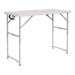 4' Long- Height Adjustable Fold in Half Resin Multi Purpose Table in Light Gray