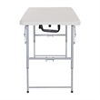 4' Long- Height Adjustable Fold in Half Resin Multi Purpose Table in Light Gray