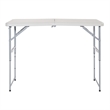 4' Long- Height Adjustable Fold in Half Resin Multi Purpose Table in Light Gray