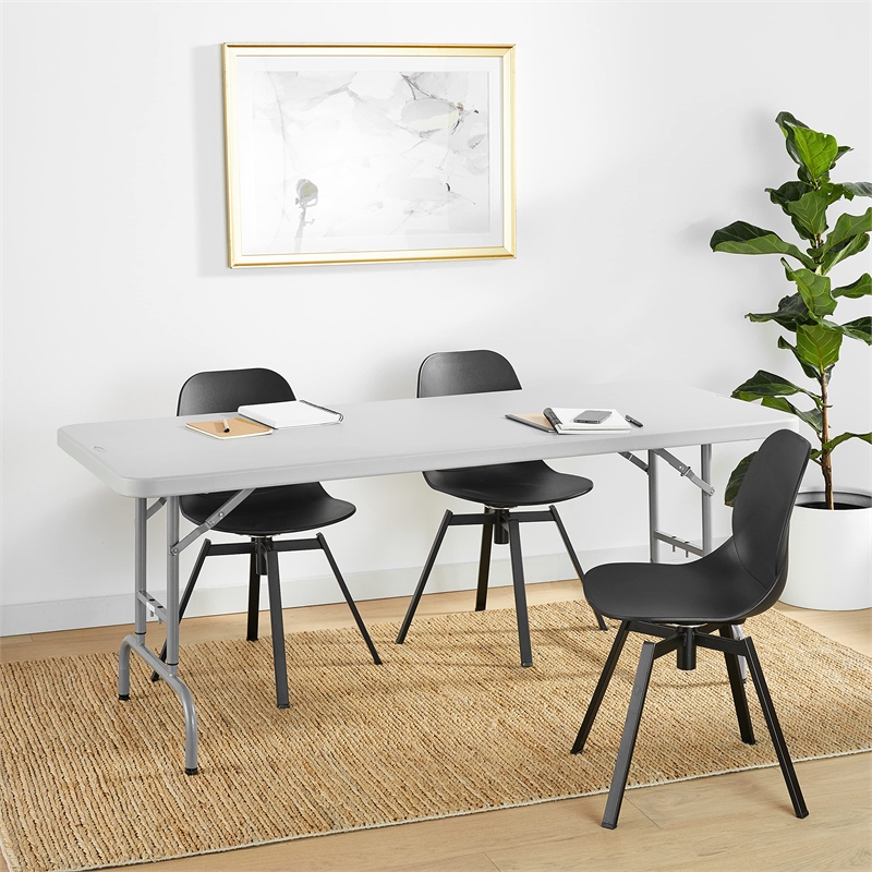 6 foot Height Adjustable Light Gray Resin Multi Purpose Table