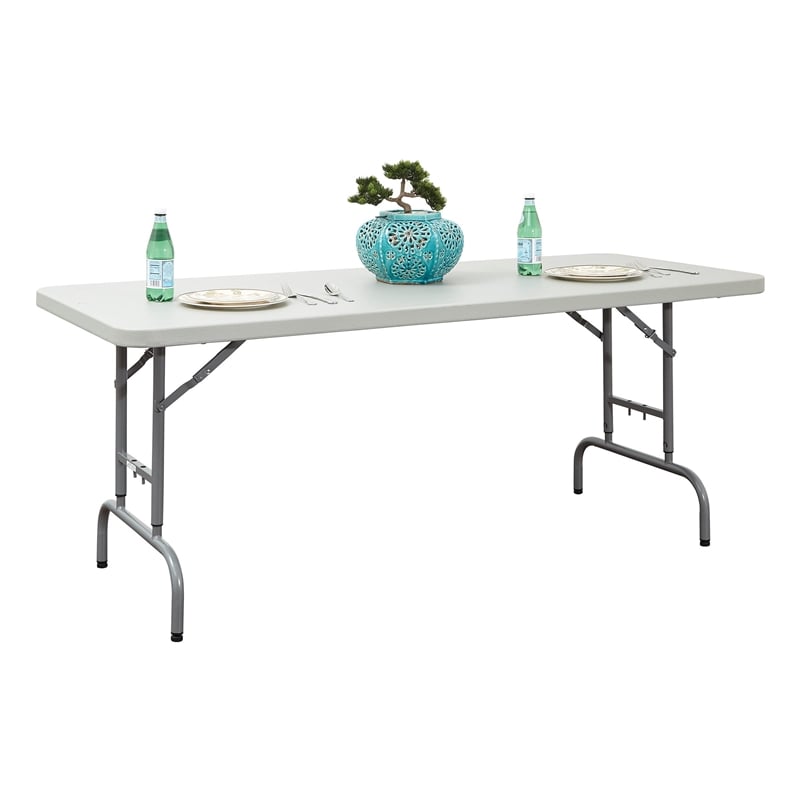 6 foot Height Adjustable Light Gray Resin Multi Purpose Table